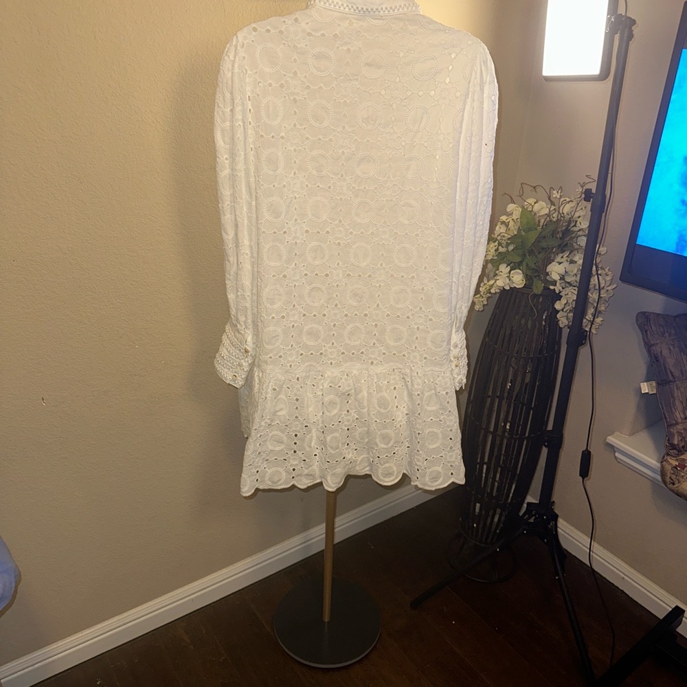 Elegant White Lace mini Dress Size Large box 1 - Picture 12 of 16